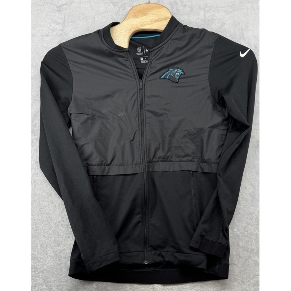 Nike Carolina Panthers On Field Full Zip Black Jacket Men's Size Small S READ